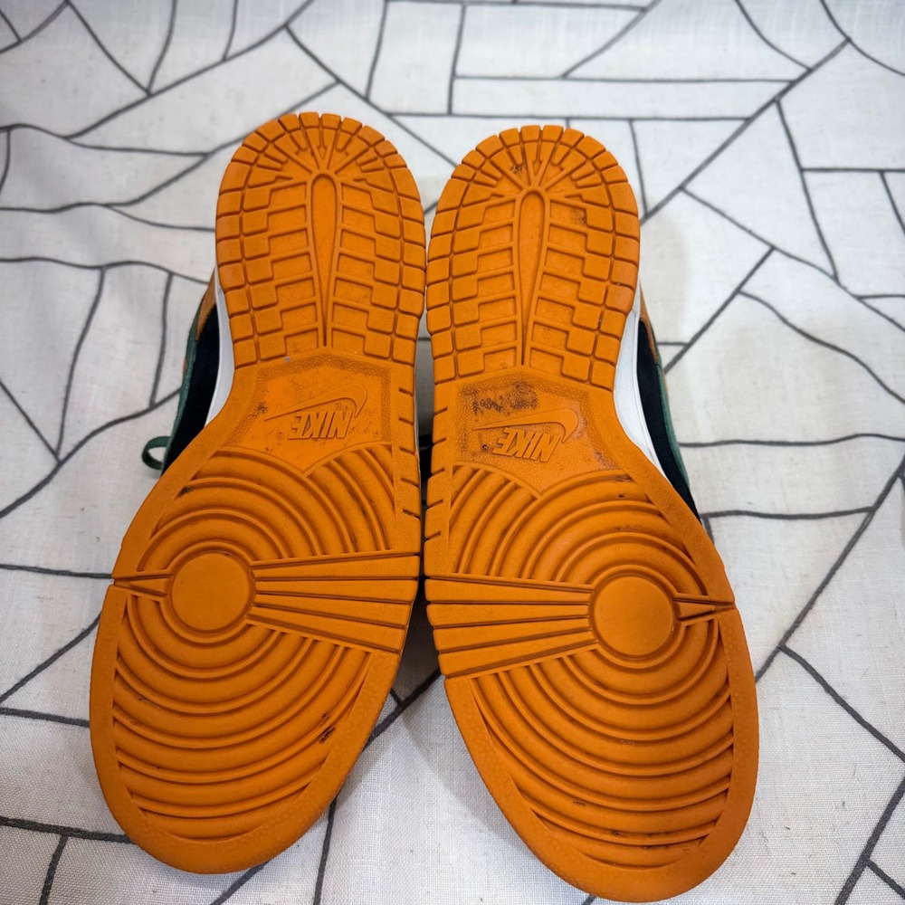 Nike Dunk Low Ceramic Size 11‎ Black Orange Green DA1469-001 Suede Sneakers - Picture 7 of 9